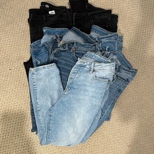 7 pairs of skinny jeans all size 14